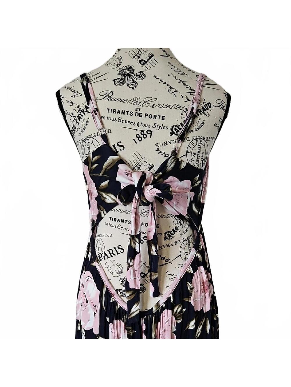Floral Print Spaghetti Strap Maxi Dress with Back Tie Detail - Picture 3 of 7